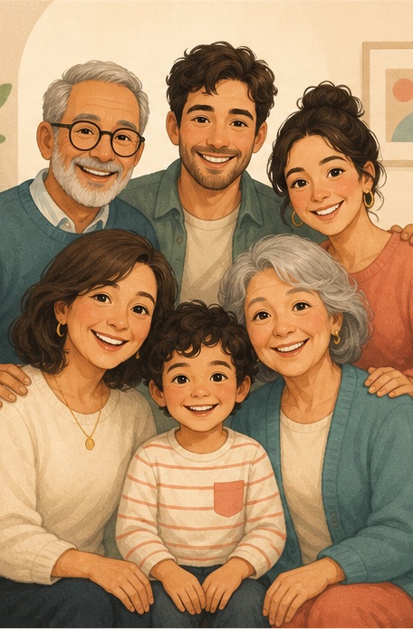 Example of a family group photo